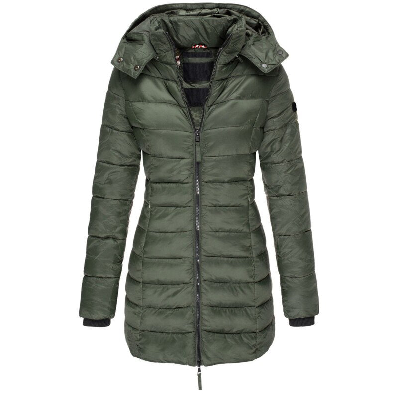 JO | Stylish down jacket with hood and zipper: Your choice for the winter