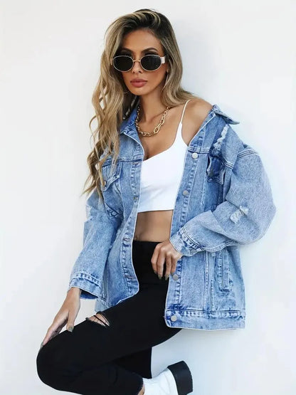 JO | Trendy oversized denim jacket for women