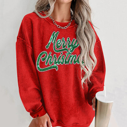 Comstylish Merry Christmas Glitter Art Casual Shirt
