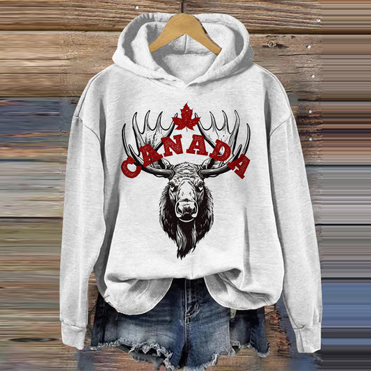 Vintage Canada Cow Casual Hoodie elevenforest