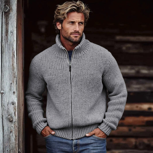 Men's Vintage Solid Color Turtleneck Sweater artswardrobe