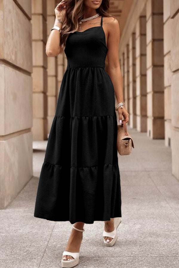 KS | Multi-layer dress with crossed straps