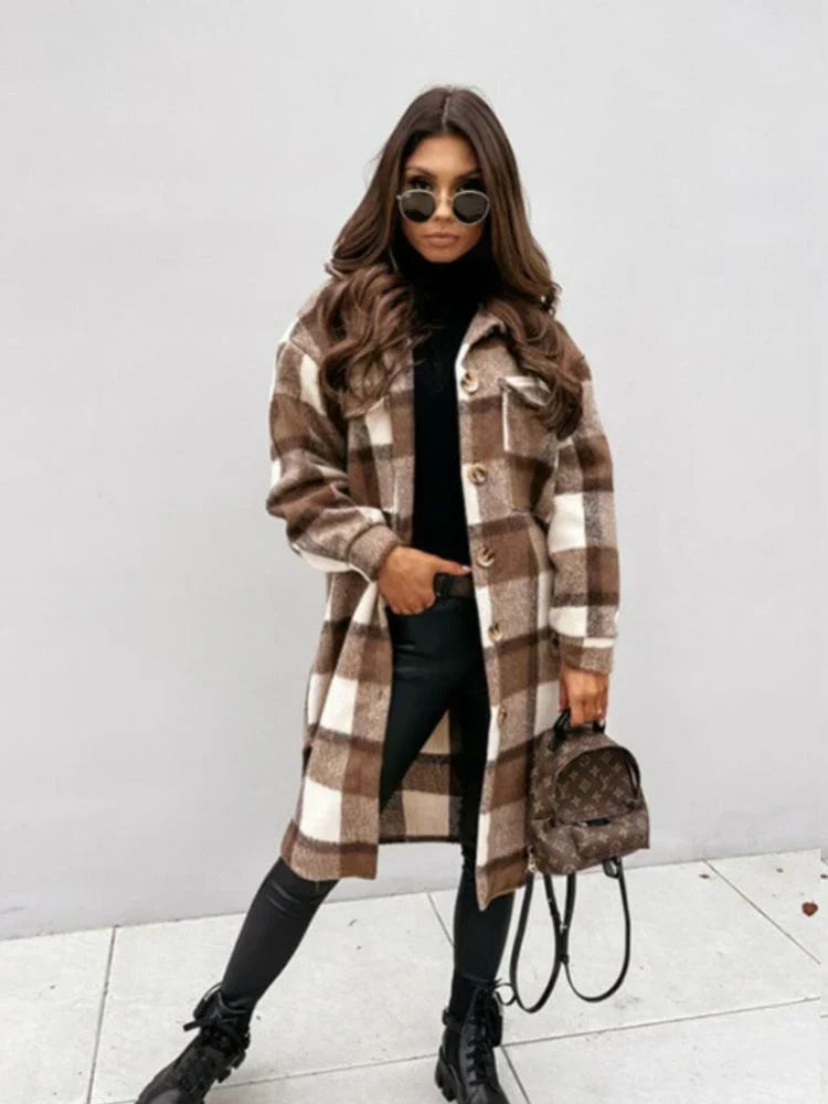 JO | long plaid jacket