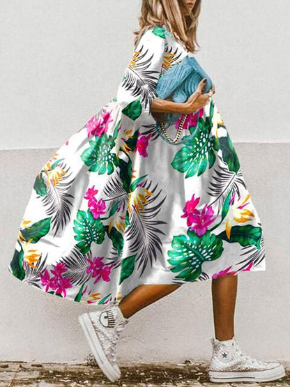 KS | Printed A-line midi dress