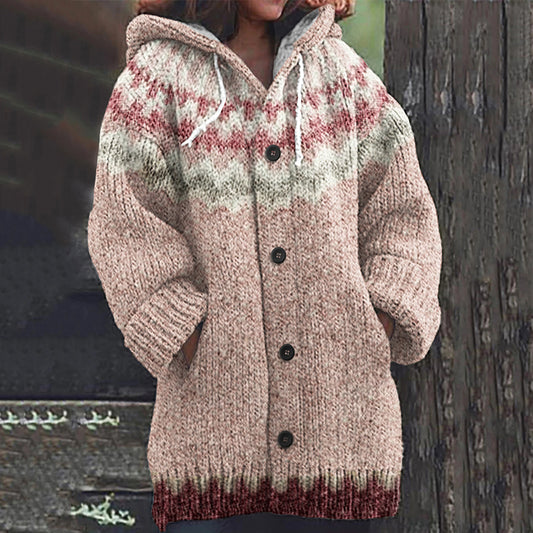 Vintage Knit Pattern Iceland Cozy Cardigan Sweater elevenforest