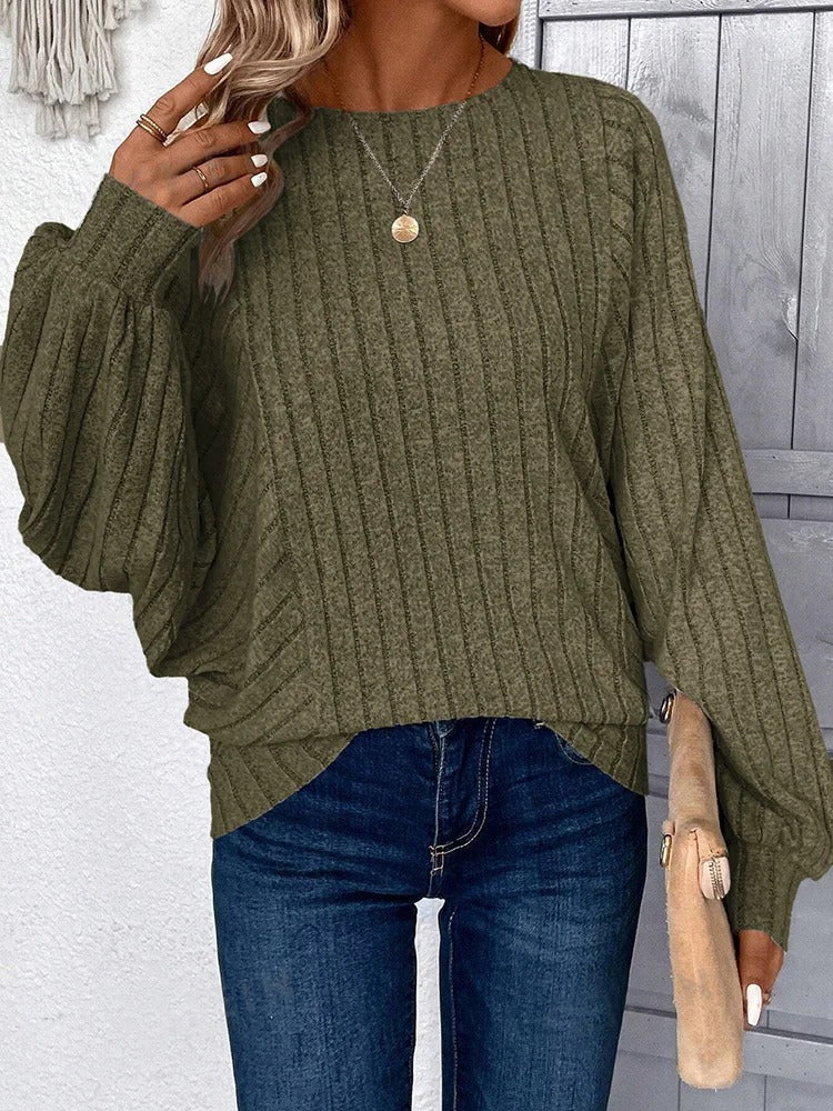 JO | MW - Cozy knitted sweater with balloon sleeves