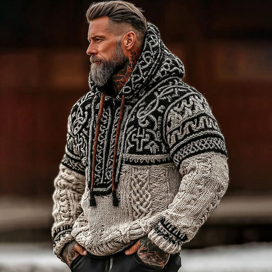 Men's Viking Celtic Knot Pattern Art Cozy Hooded elevenforest