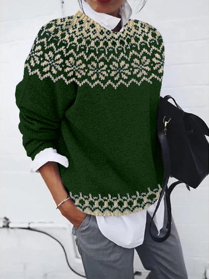 Vintage Jacquard Cozy Knit Icelandic Sweater artswardrobe