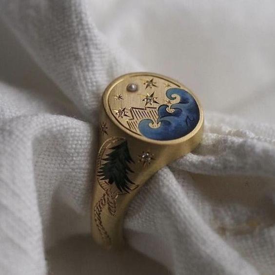 Delicate Artisan Gold Ring