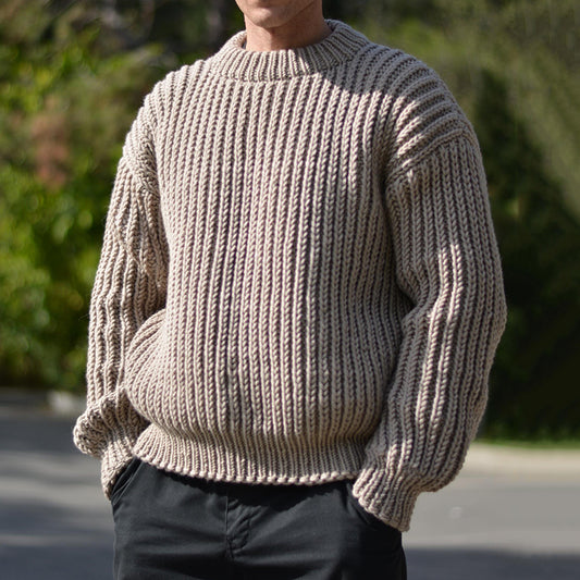 Vintage Thick Needle Crewneck Fishermans Rib Sweater elevenforest