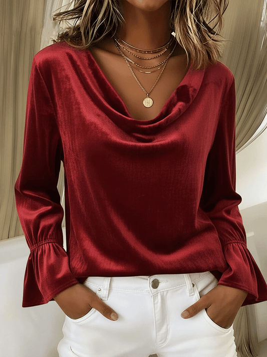 Women'S Casual Loose Bell Sleeve Top 