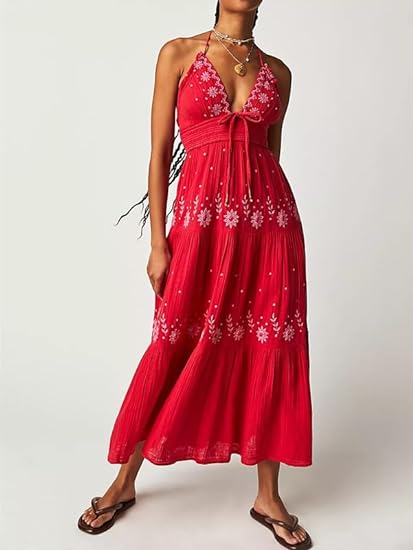 KS | Bohème embroidered maxi dress