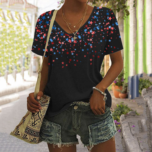 Women's Vintage Flag Print T-shirt artswardrobe