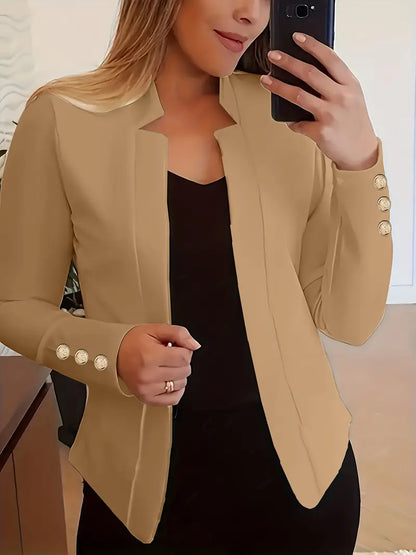 JO | Long-sleeved blazer with open button placket for spring