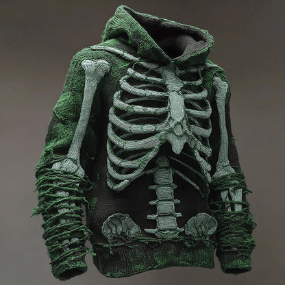 Men's Vintage Anatomy Knit Hooded Sweater artswardrobe