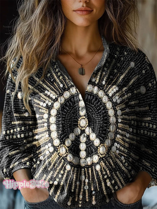 Women's Hippie Luxury Jewelry Art Print Casual Long Sleeve Comfortable