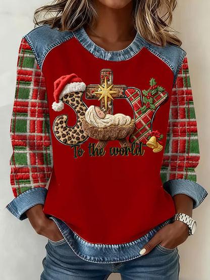 Comstylish Women's Joy To The World Printed Sweatshirt