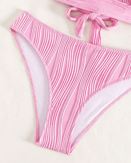 KS | Single-colored, sexy bikini with deep V-neckline