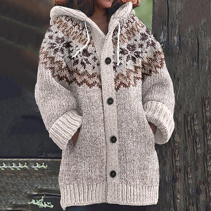Vintage Knitted Jacquard Fairman Pattern Cozy Cardigan Sweater elevenforest