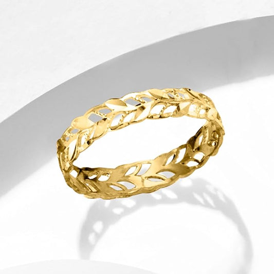 Golden Laurel Leaf Ring