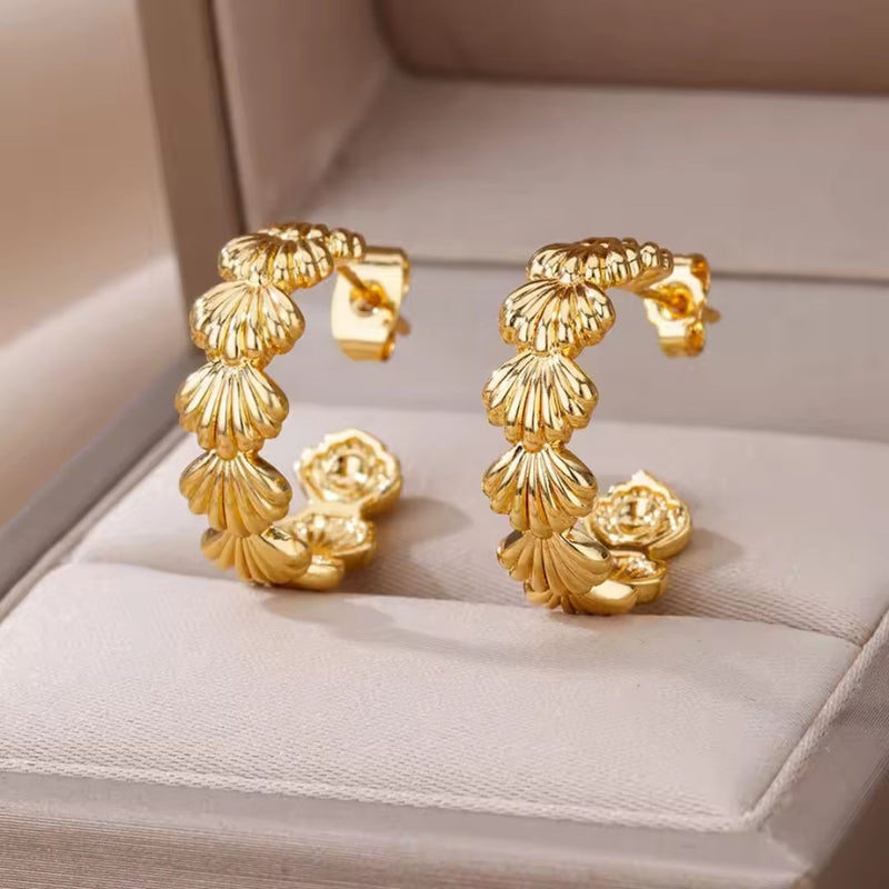 Delicate Artisan Gold Earring