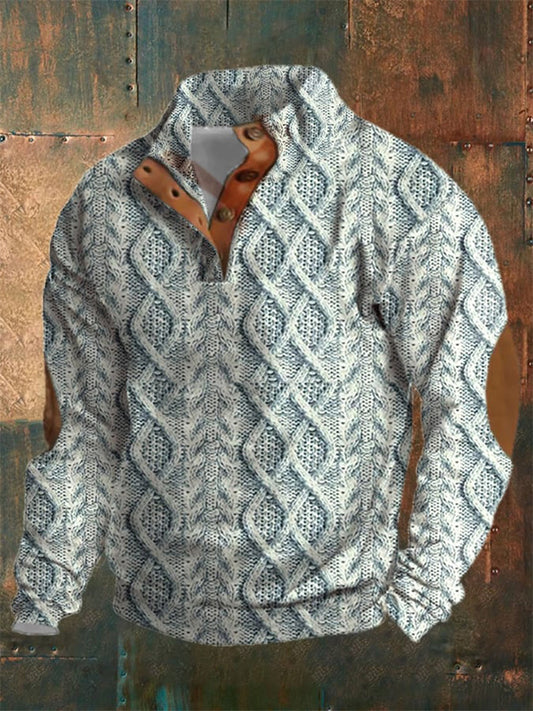 Men's Aintage Vintage Knit Print Hoodie elevenforest
