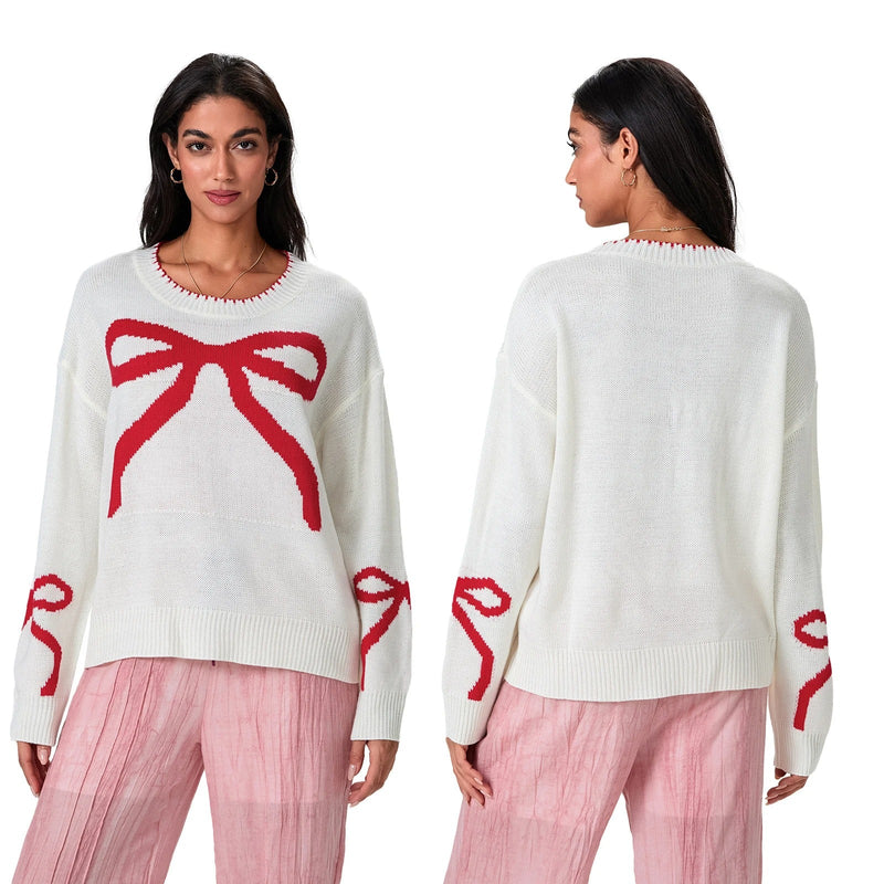 JO | MW - Festive knitted sweater with bow design