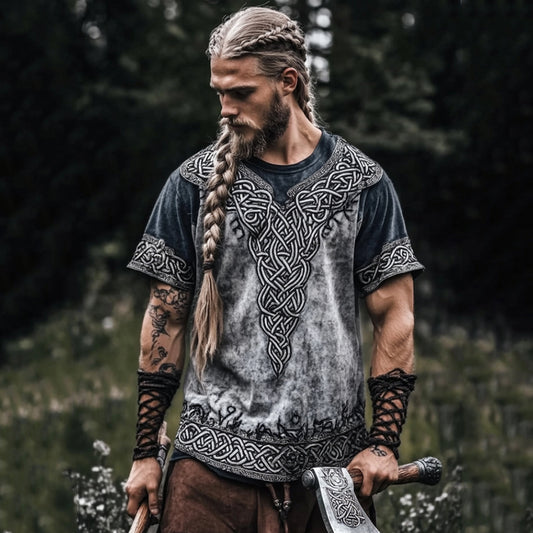 Men's Viking Tie-dye Celtic Knot Art Casual T-shirt artswardrobe
