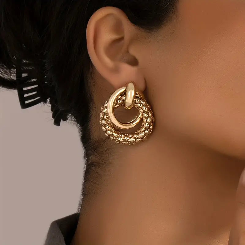 Delicate Artisan Gold Earring