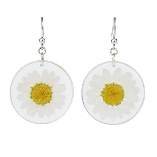 Sunflower Crystal Rounded Earrings