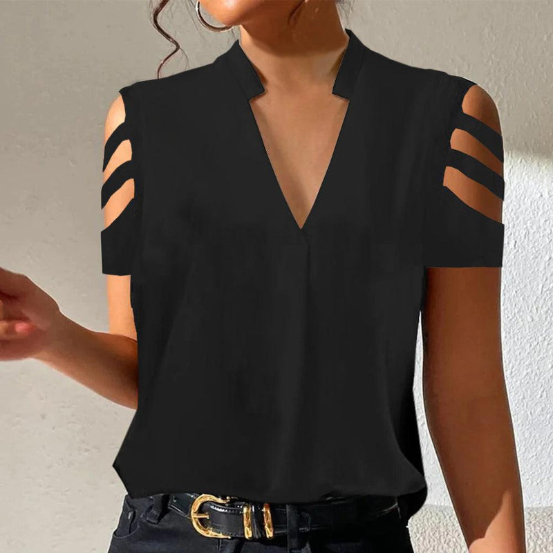 KS | Trendy single-colored T-shirt with short sleeves