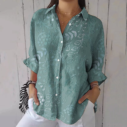 Women's Purple Art Floral Shirt artswardrobe