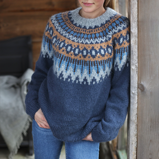 Vintage Fairman Island Contrast Panel Jacquard Sweater elevenforest