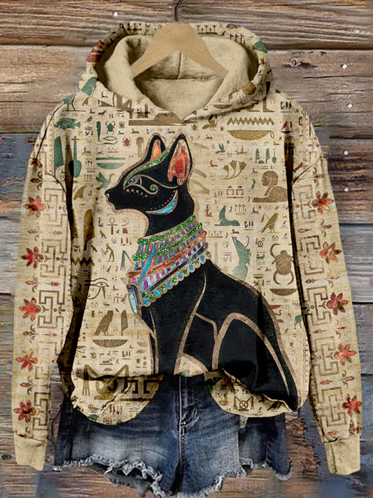 Comstylish Ancient Egyptian Cat Mystical Vintage Hoodie