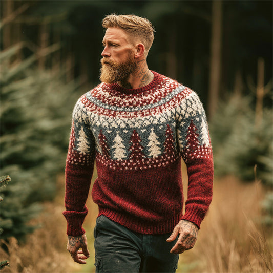 Vintage Christmas Tree Men's Icelandic Sweater artswardrobe