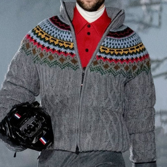 Men's Vintage Fairman Island Patchwork Aran Sweater elevenforest
