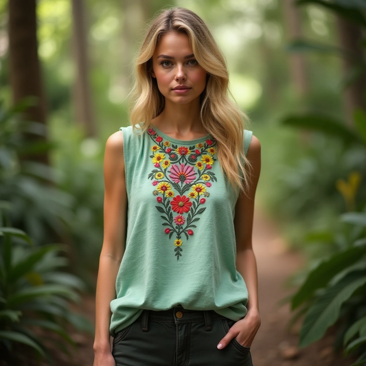 Vintage Bohemian Ethnic Art Pattern Women's Vest artswardrobe