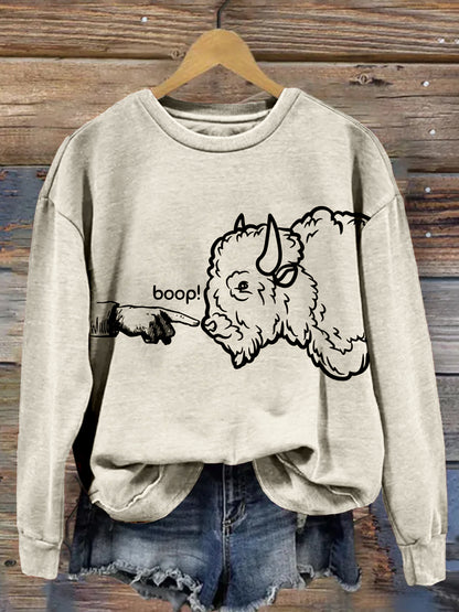 Comstylish Funny Boop The Nose Vintage Washed Sweatshirt