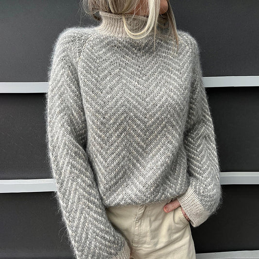 Vintage Herringbone Turtleneck Sweater elevenforest