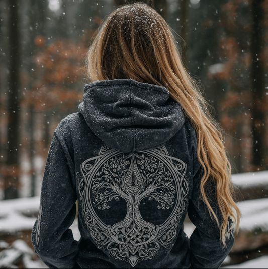 Comstylish Women's Viking Retro Style Hooded Sweatshirt
