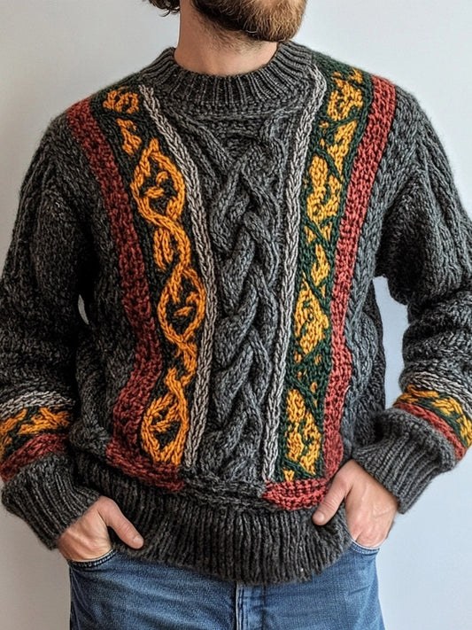 Men's Irish Celtic Jacquard Vintage Cozy Sweater elevenforest