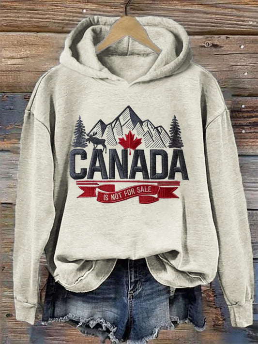 Canada Is Not For Sale Embroidery Hoodie elevenforest
