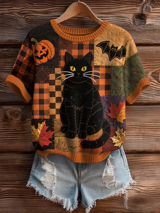 Women's Halloween Funny Cat Top artswardrobe