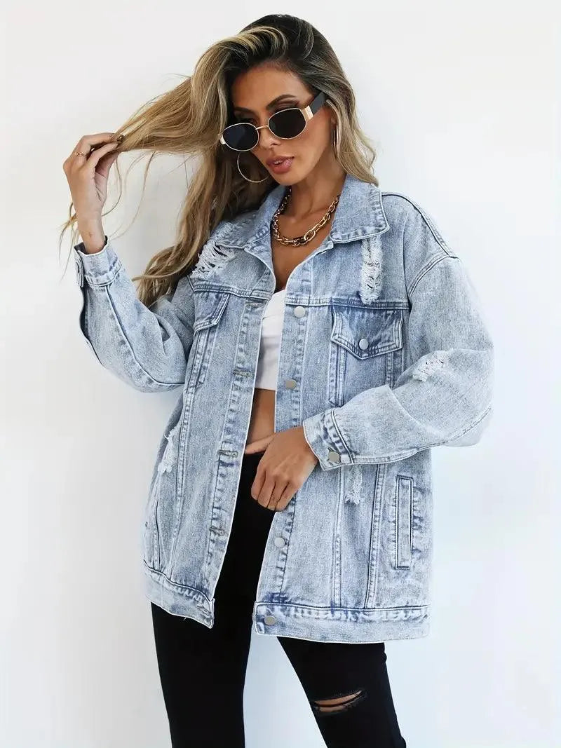 JO | Trendy oversized denim jacket for women