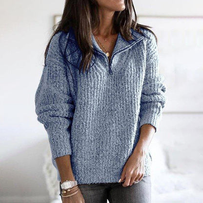 Vintage Zip Pullover Long Sleeve Sweater elevenforest