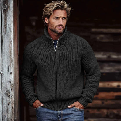 Men's Vintage Solid Color Turtleneck Sweater elevenforest