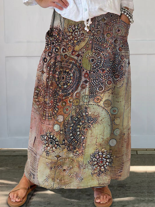 Women's Art Painting Hippie Print Skirt