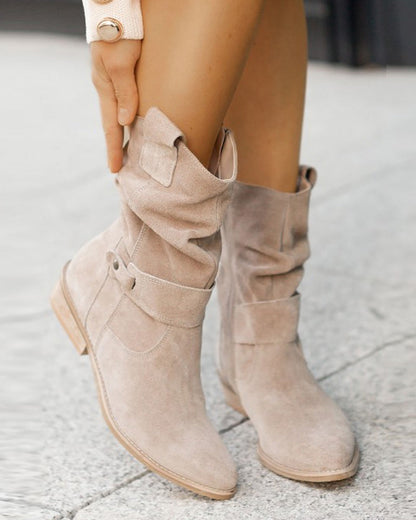 KS | Mid-calf boots with strap detail