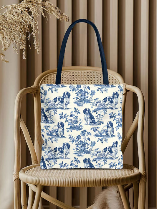 Comstylish Women's Casual Cavalier King Charles Print Bag