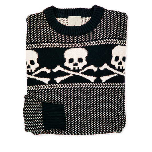 Halloween Skull Print Knitted Pullover Sweater artswardrobe